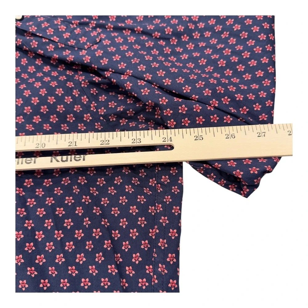 J Crew Slim Stretch Secret Wash Floral Sport Button Shirt Mens Xtra Large Blue